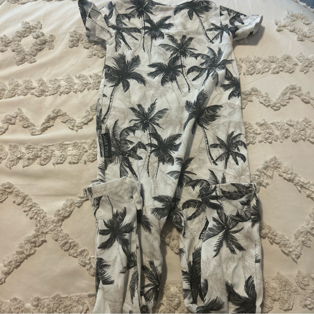 Little Bipsy Black and White Palm Print Jumpsuit - Picture 2 of 4